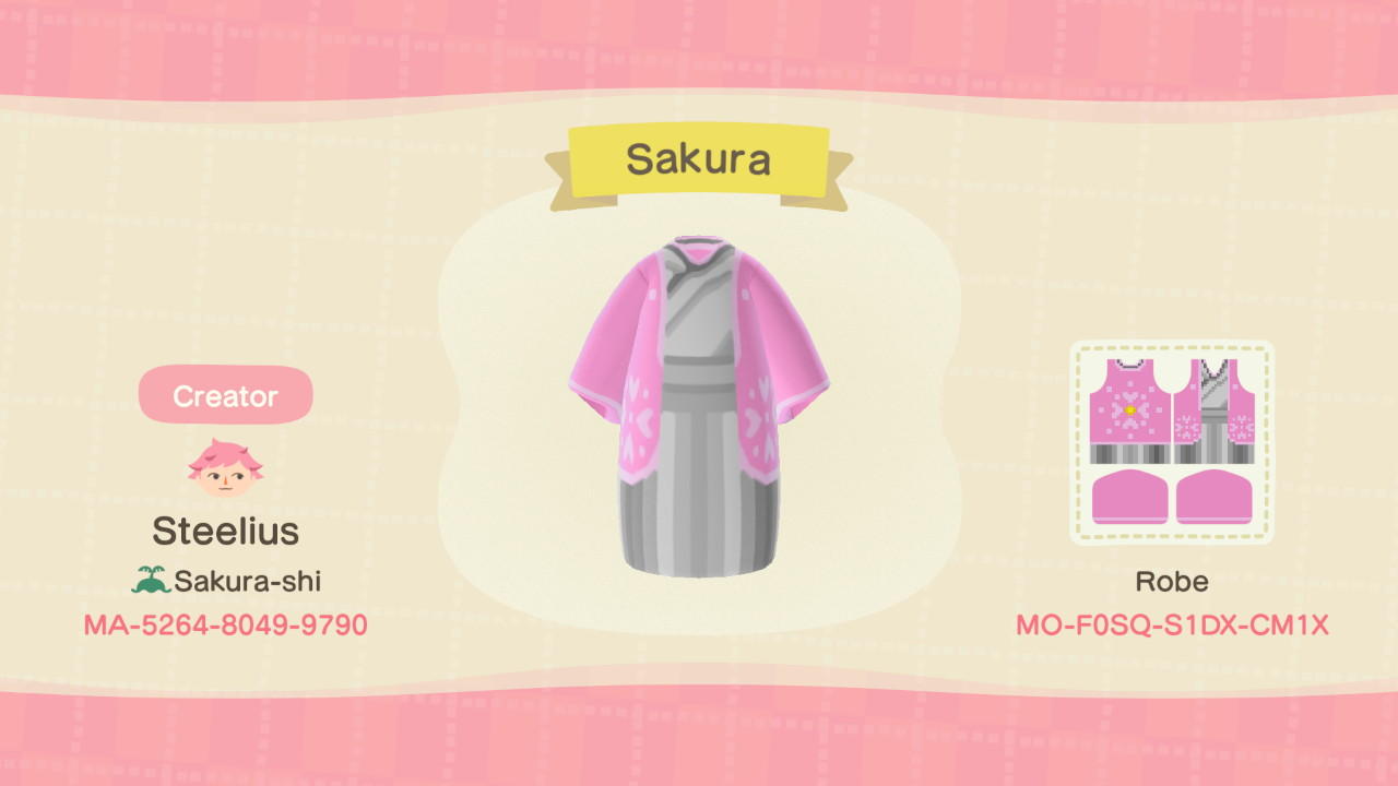Animal Crossing Design Code: MO-F0SQ-S1DX-CM1X Sakura