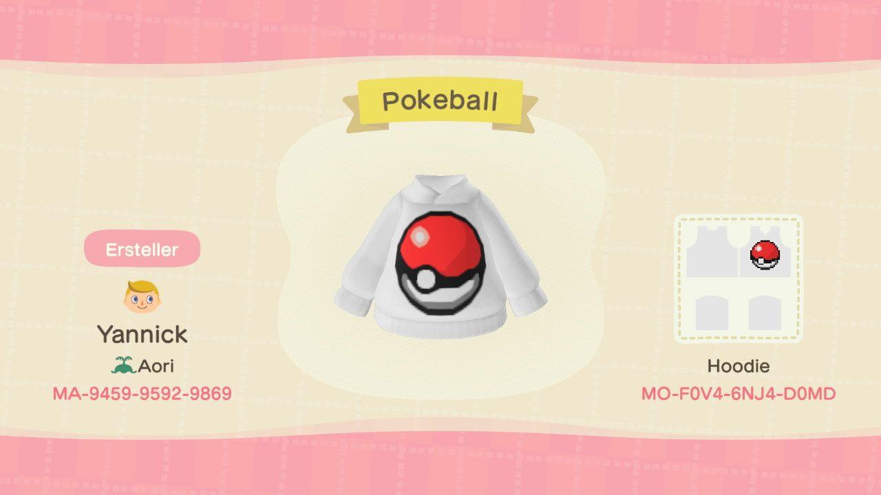 Animal Crossing Design Code: MO-F0V4-6NJ4-D0MD Pokeball