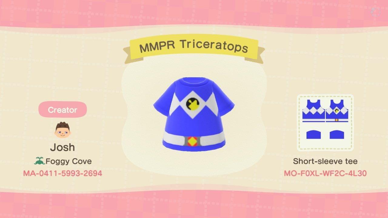 Animal Crossing Design Code: MO-F0XL-WF2C-4L30 MMPR Triceratops