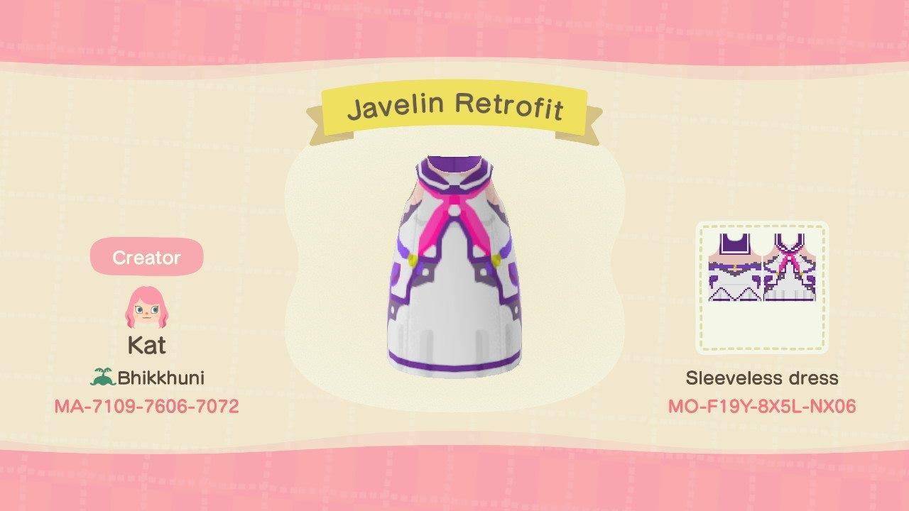 Animal Crossing Design Code: MO-F19Y-8X5L-NX06 Javelin Retrofit