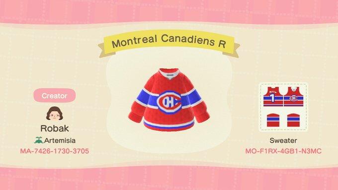 Animal Crossing Design Code: MO-F1RX-4GB1-N3MC Montreal Canadiens R