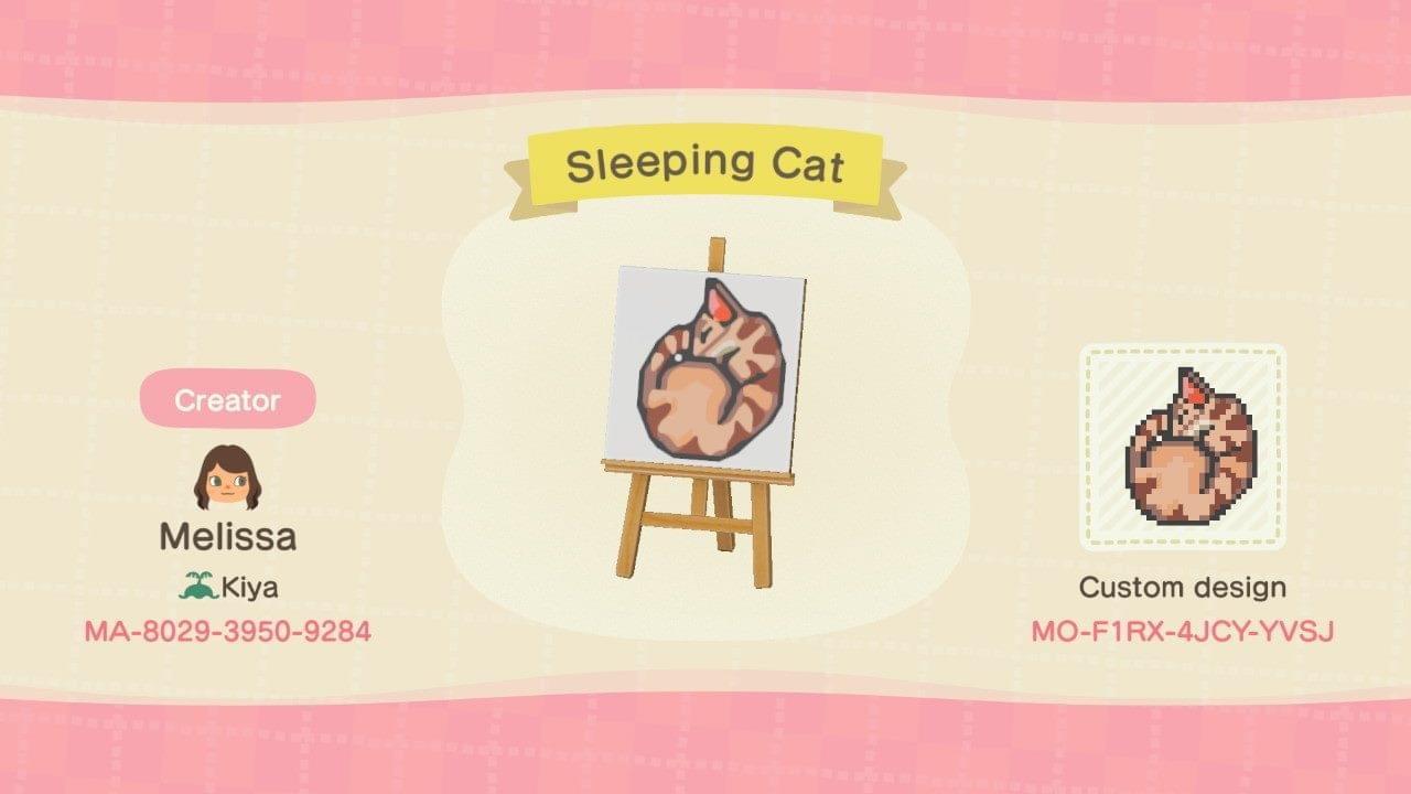 Animal Crossing Design Code: MO-F1RX-4JCY-YVSJ Sleeping Cat