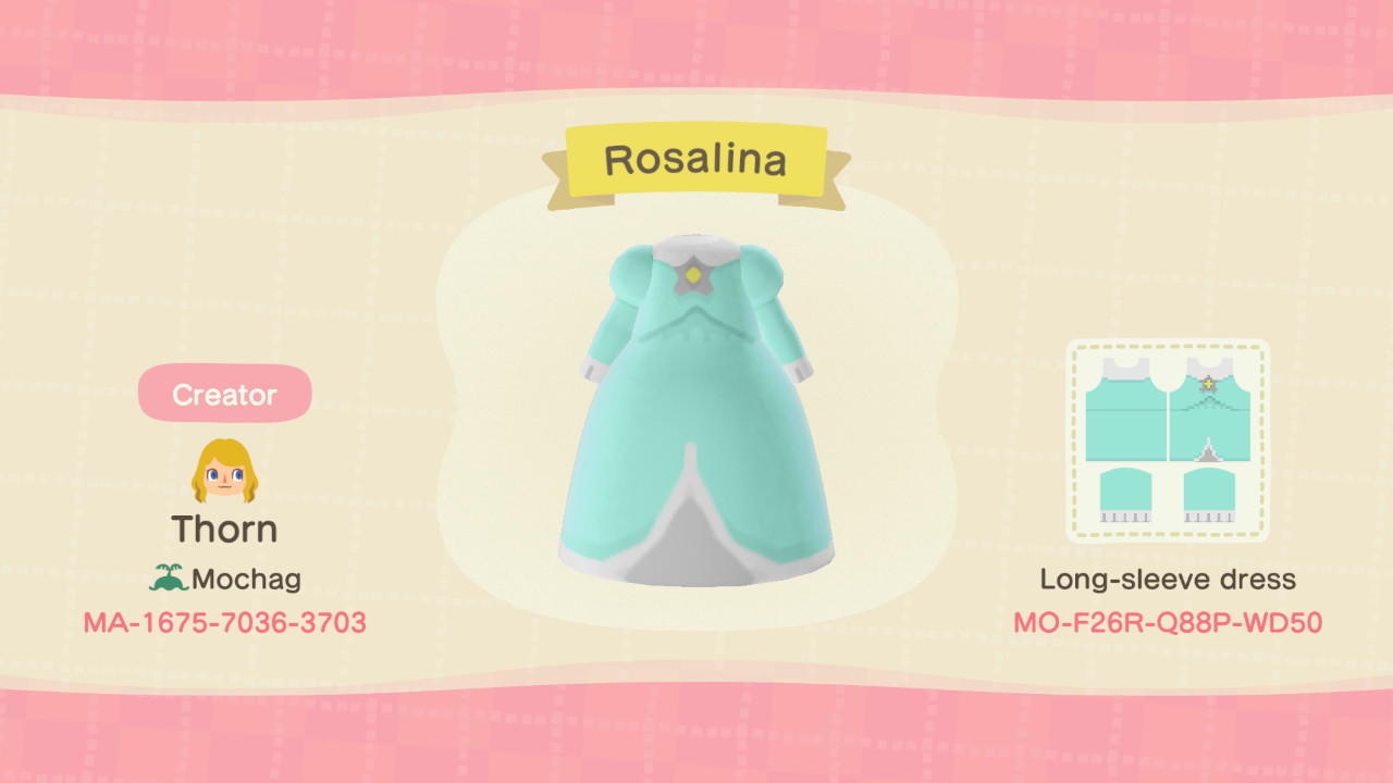 Animal Crossing Design Code: MO-F26R-Q88P-WD50 Rosalina