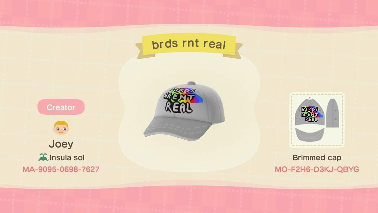 Animal Crossing Design Code: MO-F2H6-D3KJ-QBYG BrdsRntReal