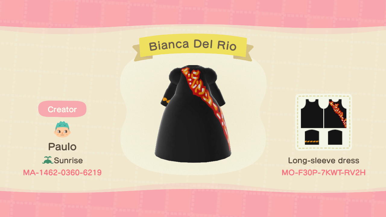 Animal Crossing Design Code: MO-F30P-7KWT-RV2H Bianca Del Rio