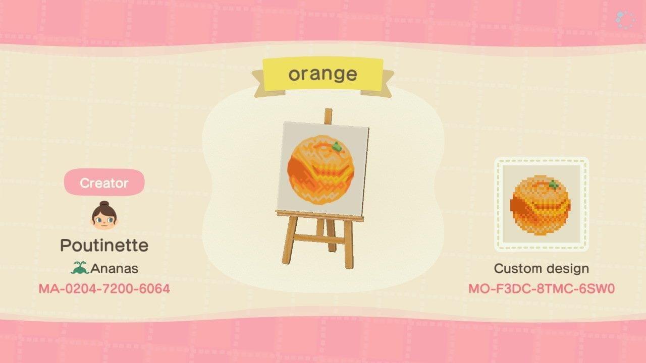 Animal Crossing Design Code: MO-F3DC-8TMC-6SW0 orange