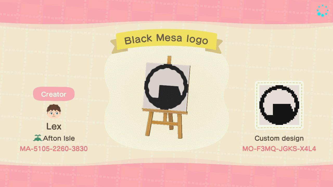 Animal Crossing Design Code: MO-F3MQ-JGKS-X4L4 Black Mesa logo