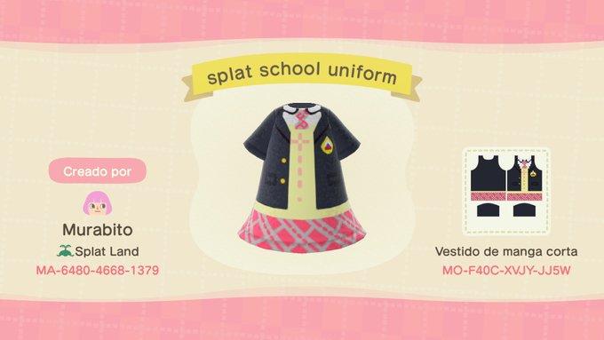 Animal Crossing Design Code: MO-F40C-XVJY-JJ5W School Uniform splat