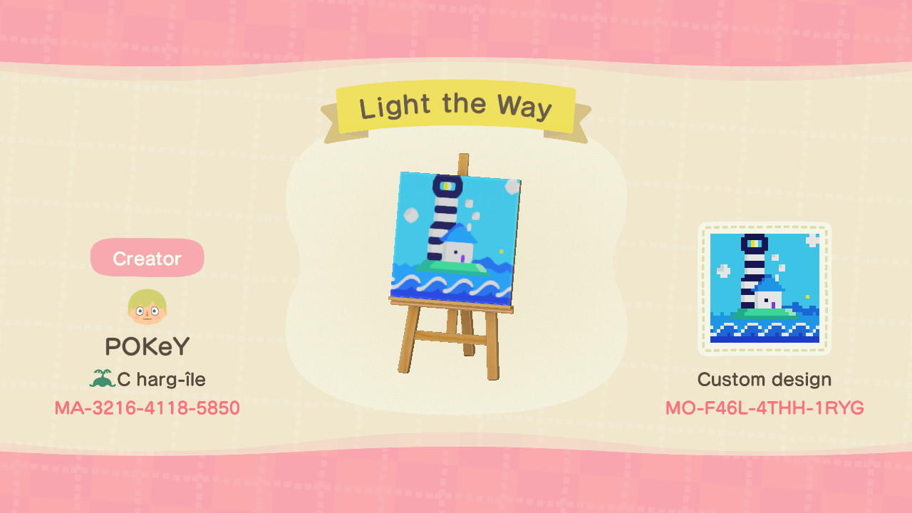 Animal Crossing Design Code: MO-F46L-4THH-1RYG Light the Way