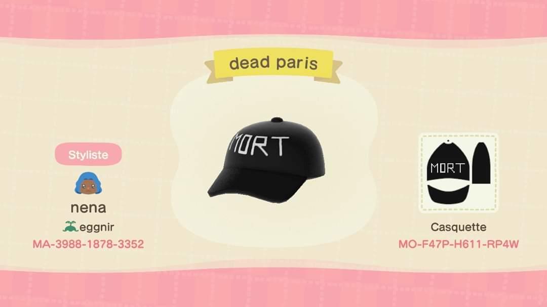 Animal Crossing Design Code: MO-F47P-H611-RP4W dead Paris