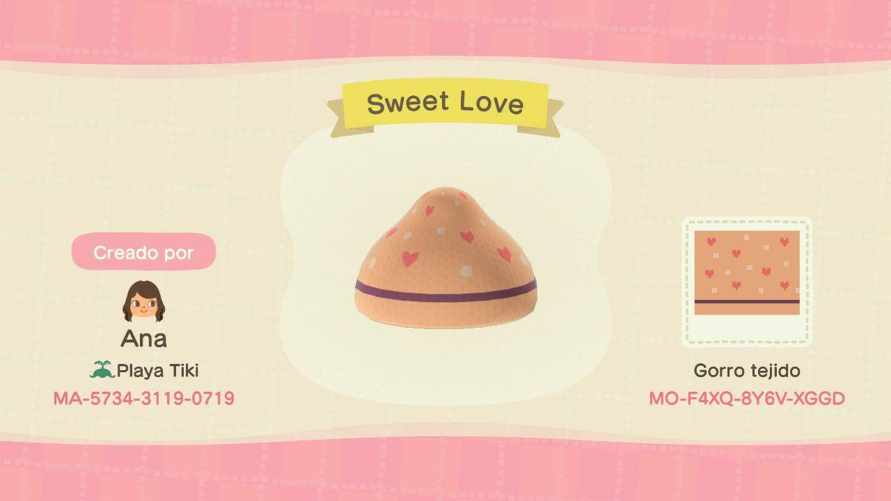 Animal Crossing Design Code: MO-F4XQ-8Y6V-XGGD SWEET LOVE