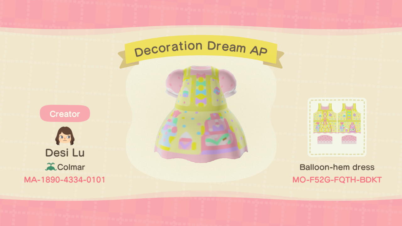 Animal Crossing Design Code: MO-F52G-FQTH-BDKT Decoration Dream AP