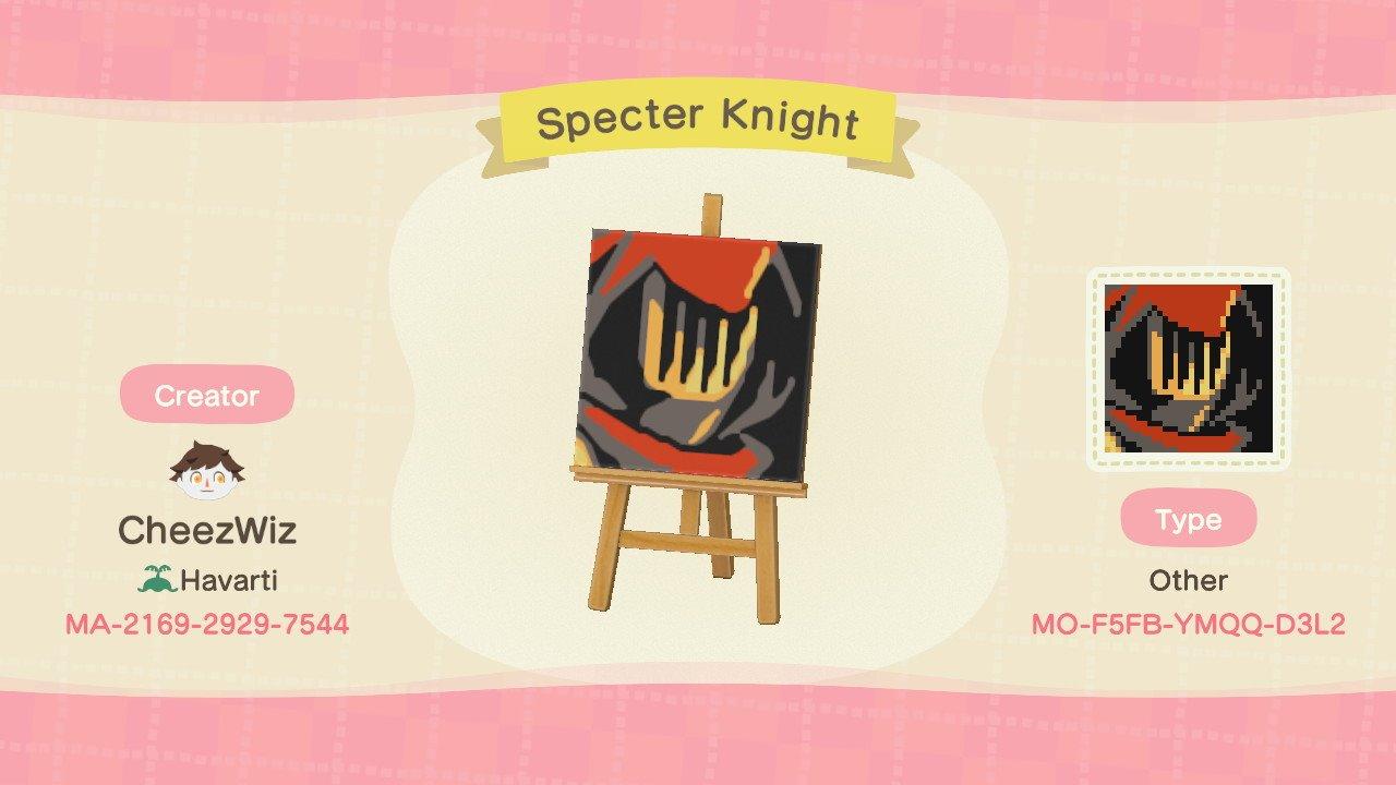 Animal Crossing Design Code: MO-F5FB-YMQQ-D3L2 Specter Knight