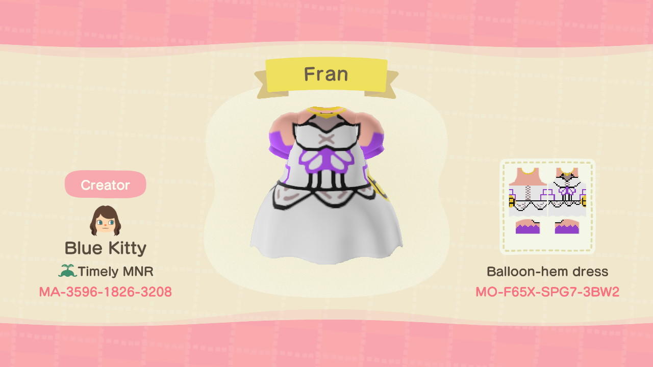 Animal Crossing Design Code: MO-F65X-SPG7-3BW2 Fate Frankenstein