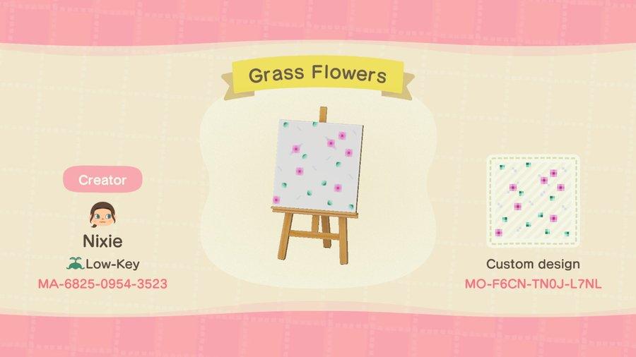 Animal Crossing Design Code: MO-F6CN-TN0J-L7NL Grass Flowers