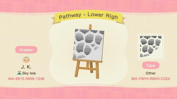 Animal Crossing Design Code: MO-F6FH-R8XH-C224 Pathway - Lower Righ