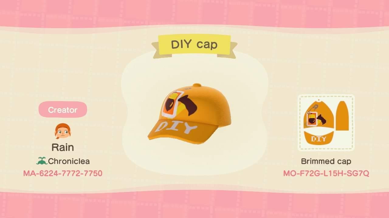 Animal Crossing Design Code: MO-F72G-L15H-SG7Q DIY cap