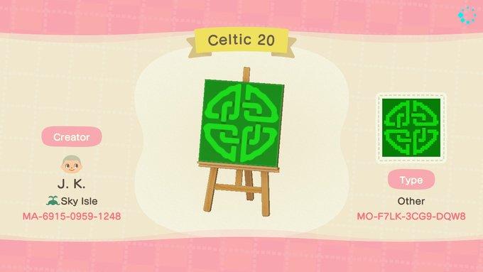 Animal Crossing Design Code: MO-F7LK-3CG9-DQW8 Celtic 20
