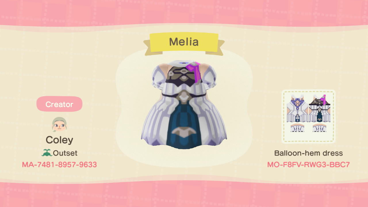 Animal Crossing Design Code: MO-F8FV-RWG3-BBC7 Melia Antiqua