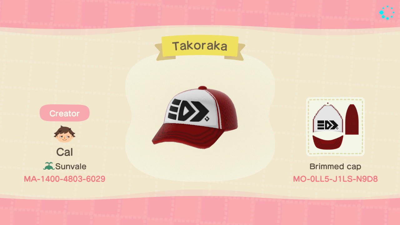 Animal Crossing Design Code: MO-F99M-MRS4-NFLN Takoraka