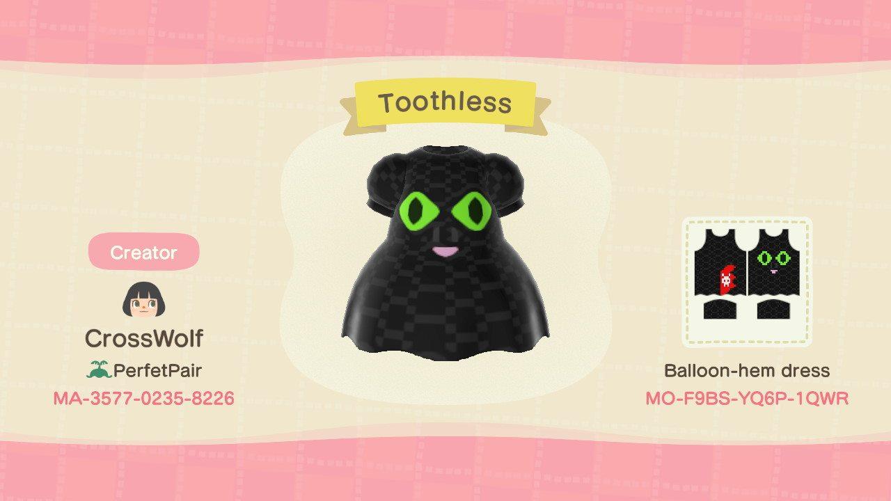 Animal Crossing Design Code: MO-F9BS-YQ6P-1QWR Toothless
