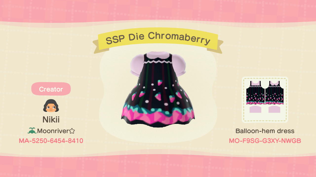 Animal Crossing Design Code: MO-F9SG-G3XY-NWGB SSP Die Chromaberry