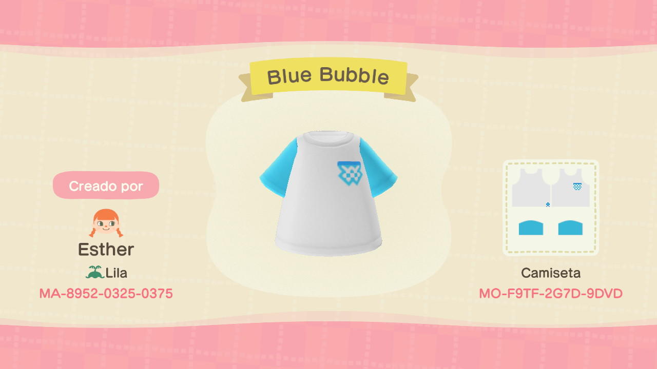 Animal Crossing Design Code: MO-F9TF-2G7D-9DVD Blue Bubble