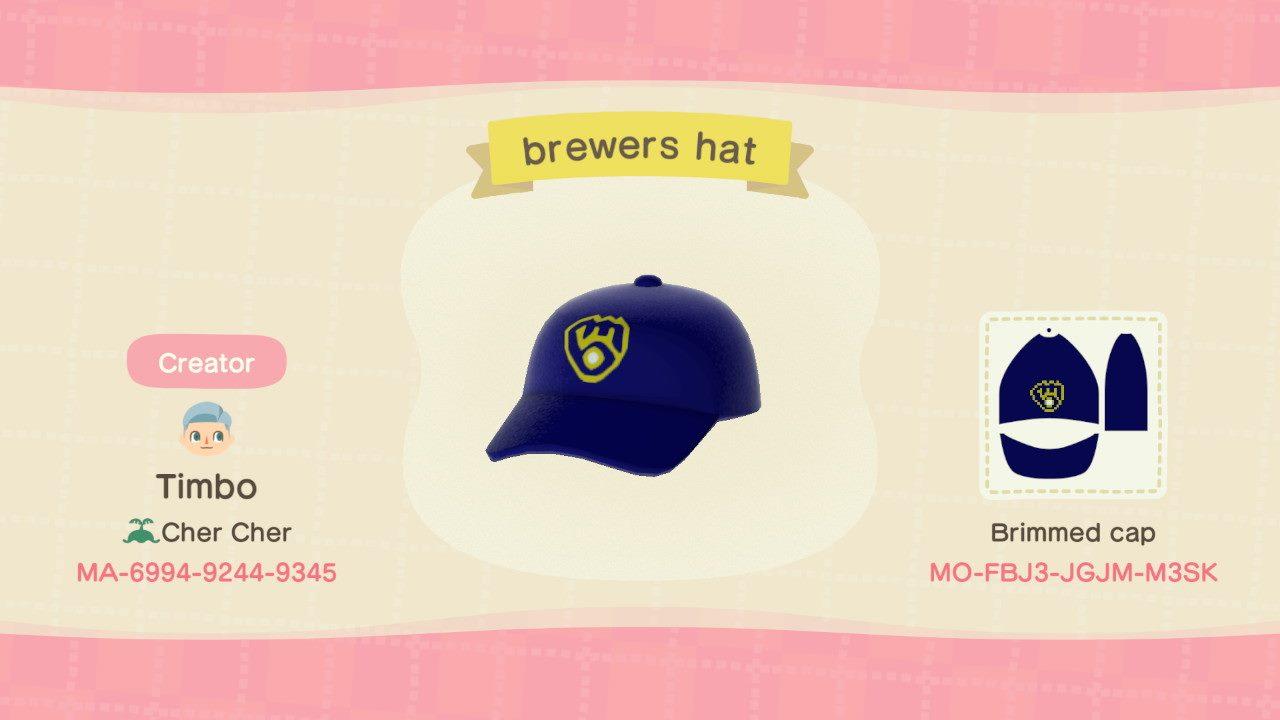 Animal Crossing Design Code: MO-FBJ3-JGJM-M3SK MIL BRWERS HAT