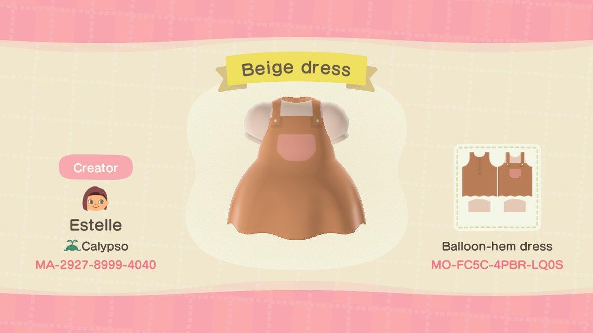 Animal Crossing Design Code: MO-FC5C-4PBR-LQ0S Beige Dress