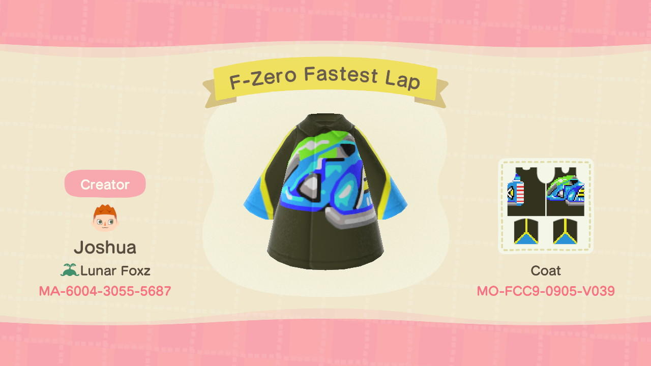Animal Crossing Design Code: MO-FCC9-0905-V039 F-Zero Coat