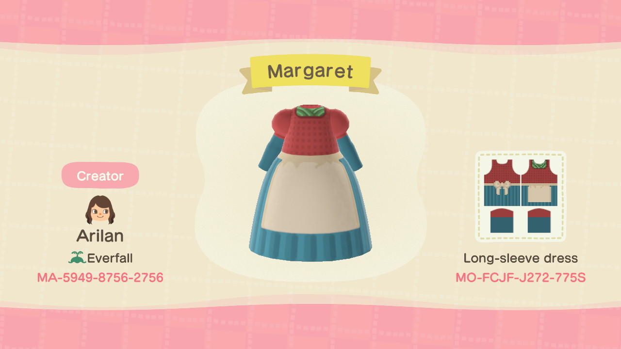 Animal Crossing Design Code: MO-FCJF-J272-775S Margaret