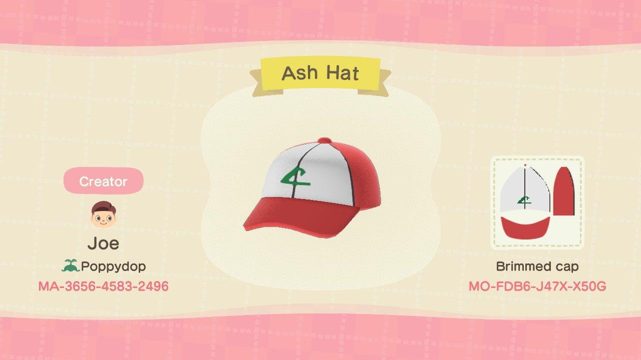 Animal Crossing Design Code: MO-FDB6-J47X-X50G Ash Hat