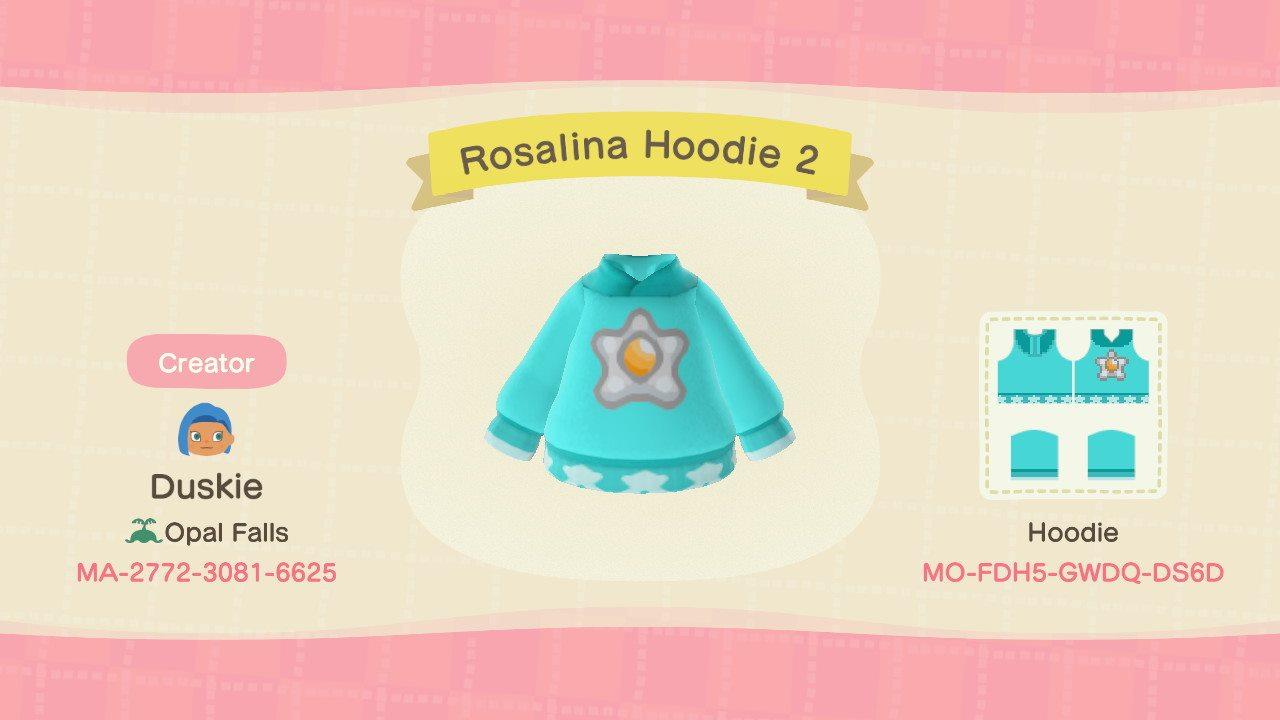 Animal Crossing Design Code: MO-FDH5-GWDQ-DS6D Rosalina Hoodie 2