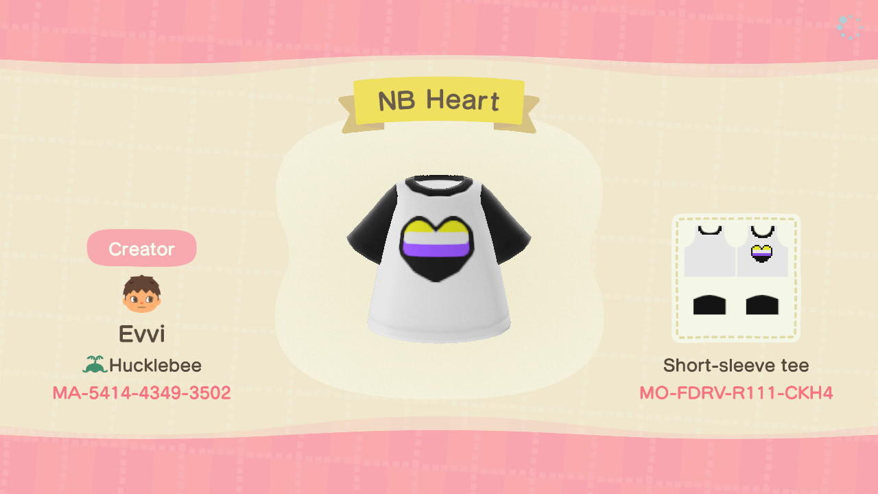 Animal Crossing Design Code: MO-FDRV-R111-CKH4 NB Heart