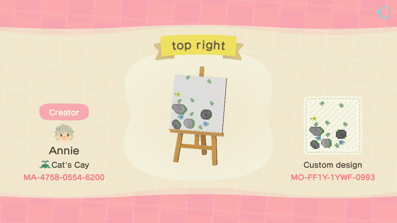 Animal Crossing Design Code: MO-FF1Y-1YWF-0993 top right