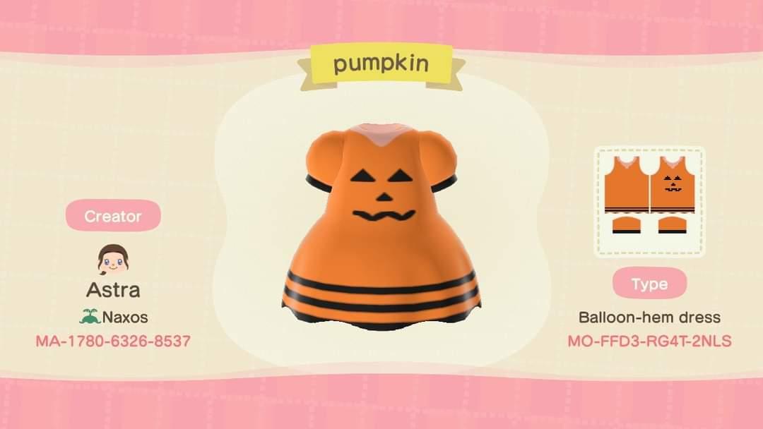 Animal Crossing Design Code: MO-FFD3-RG4T-2NLS pumpkin