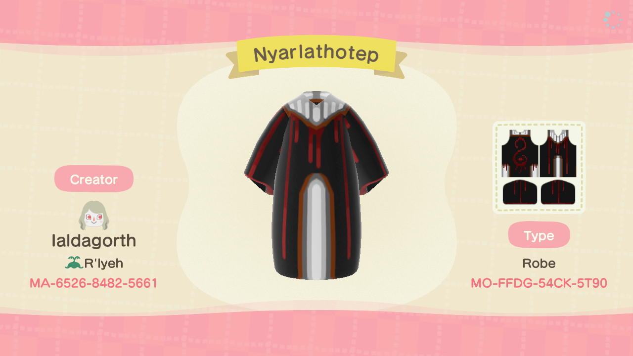Animal Crossing Design Code: MO-FFDG-54CK-5T90 Nyarlathotep
