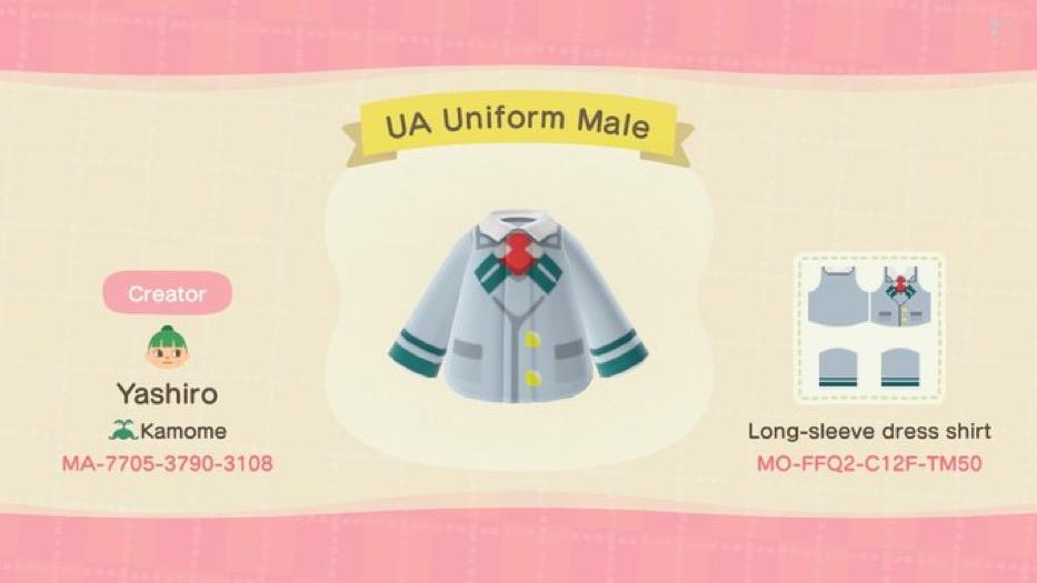 Animal Crossing Design Code: MO-FFQ2-C12F-TM50 UA Uniform Male