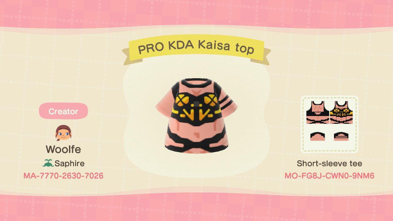Animal Crossing Design Code: MO-FG8J-CWN0-9NM6 Pro KDA Kaisa Top