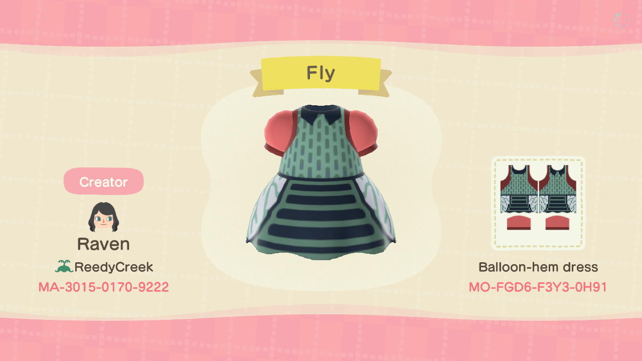 Animal Crossing Design Code: MO-FGD6-F3Y3-0H91 Fly