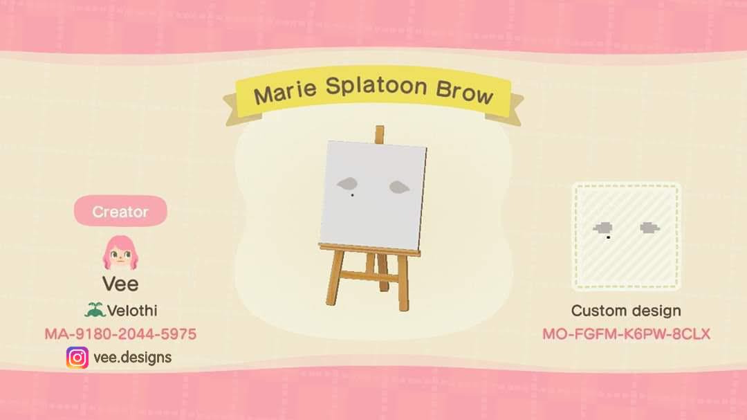 Animal Crossing Design Code: MO-FGFM-K6PW-8CLX Marie Splatoon Brow