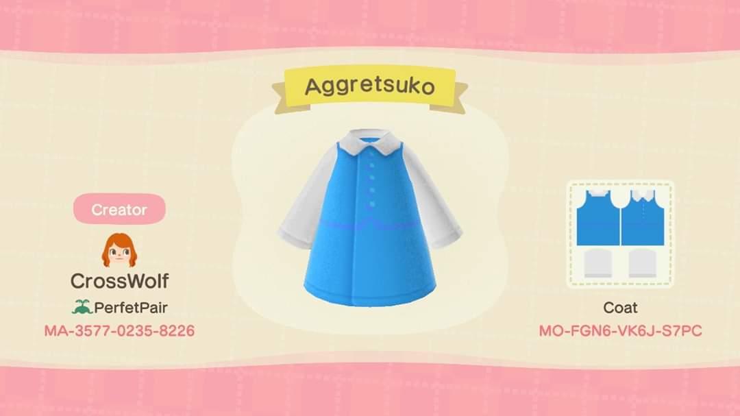 Animal Crossing Design Code: MO-FGN6-VK6J-S7PC Aggretsuko