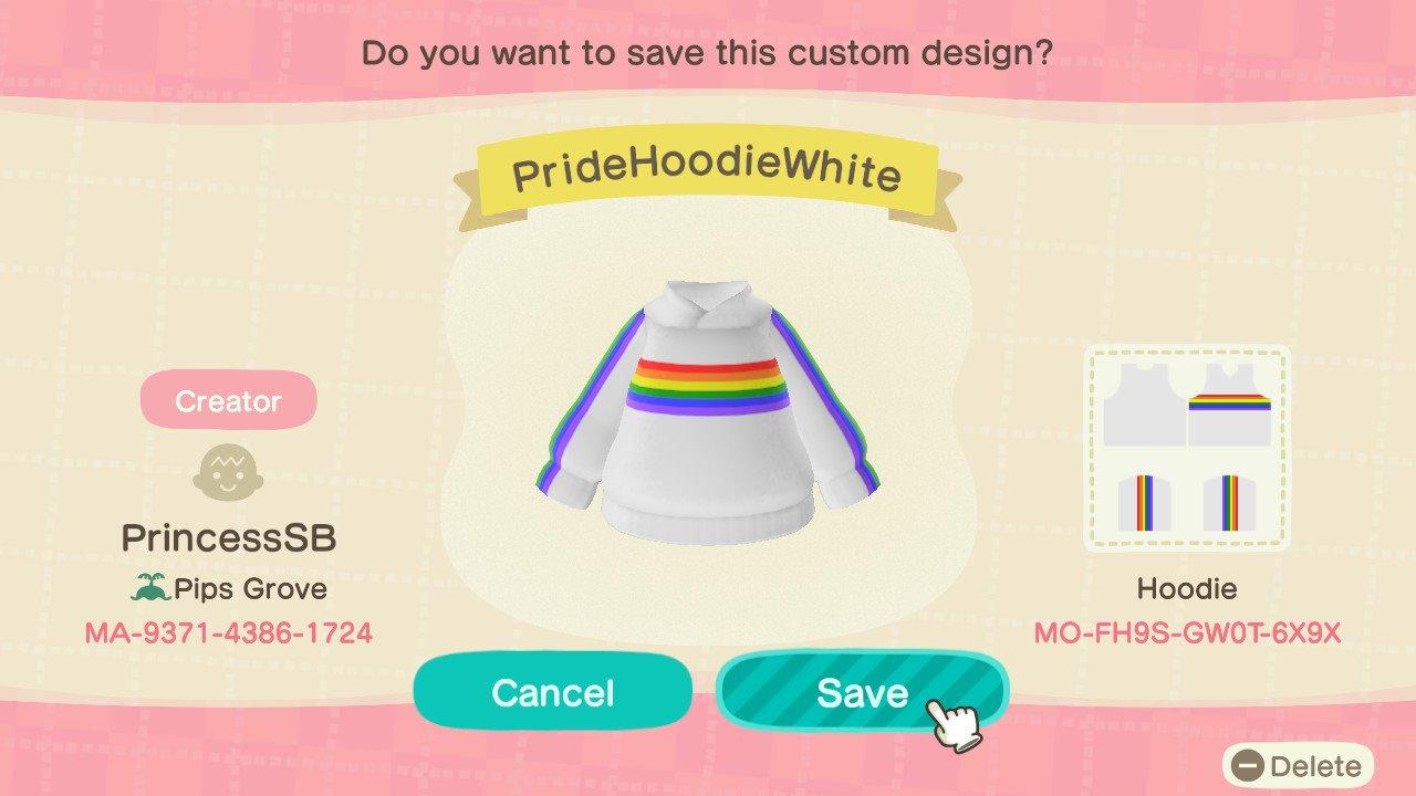 Animal Crossing Design Code: MO-FH9S-GW0T-6X9X Rainbow Pride LGBTQ