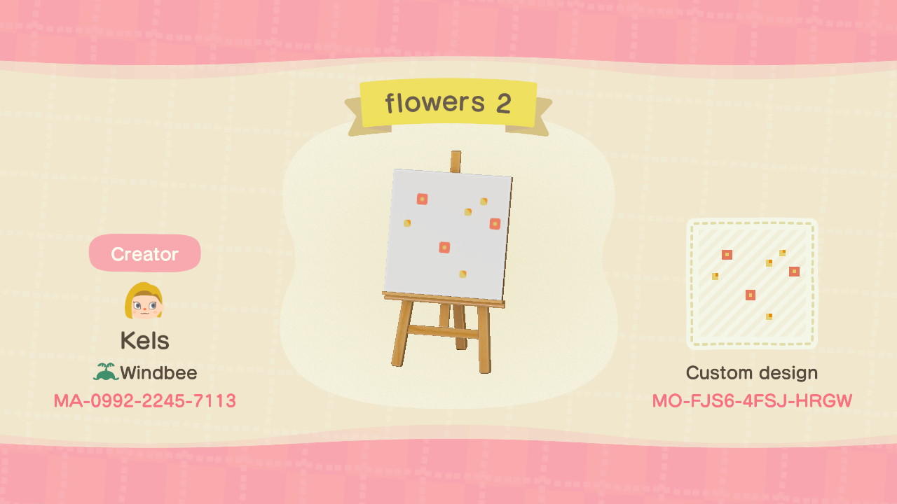 Animal Crossing Design Code: MO-FJS6-4FSJ-HRGW flowers 2