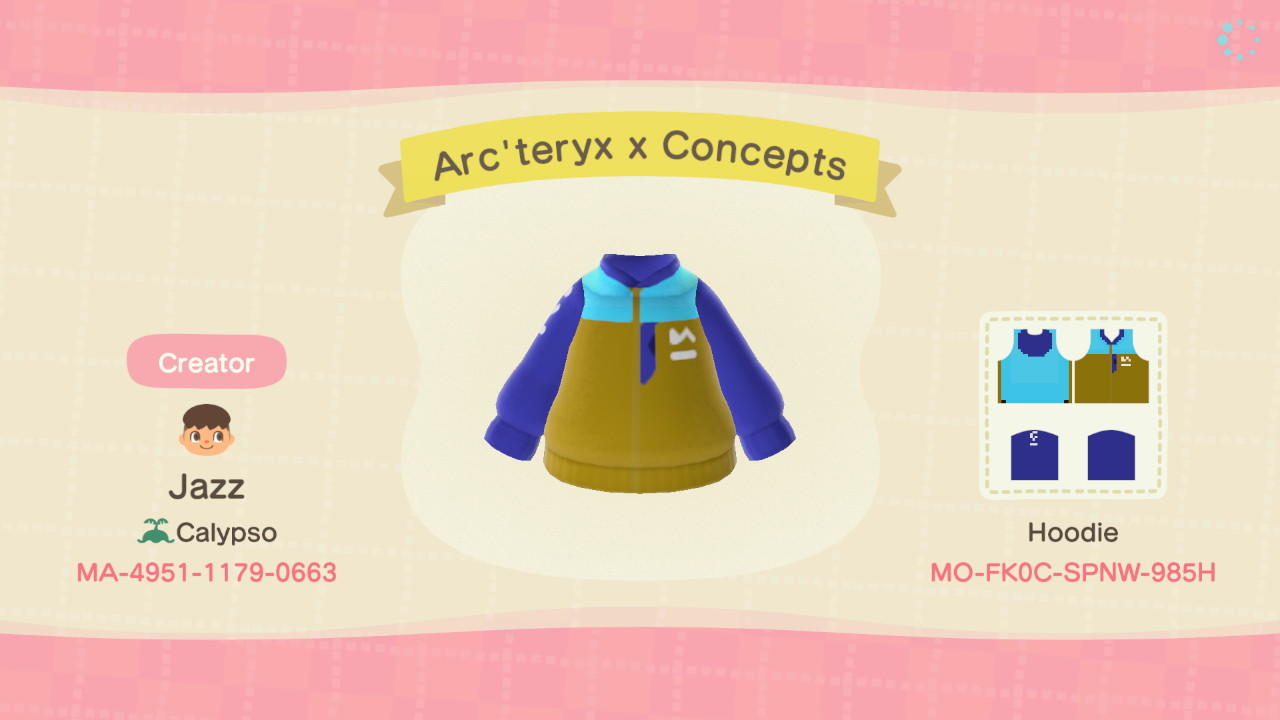 Animal Crossing Design Code: MO-FK0C-SPNW-985H Arcteryx x Concepts