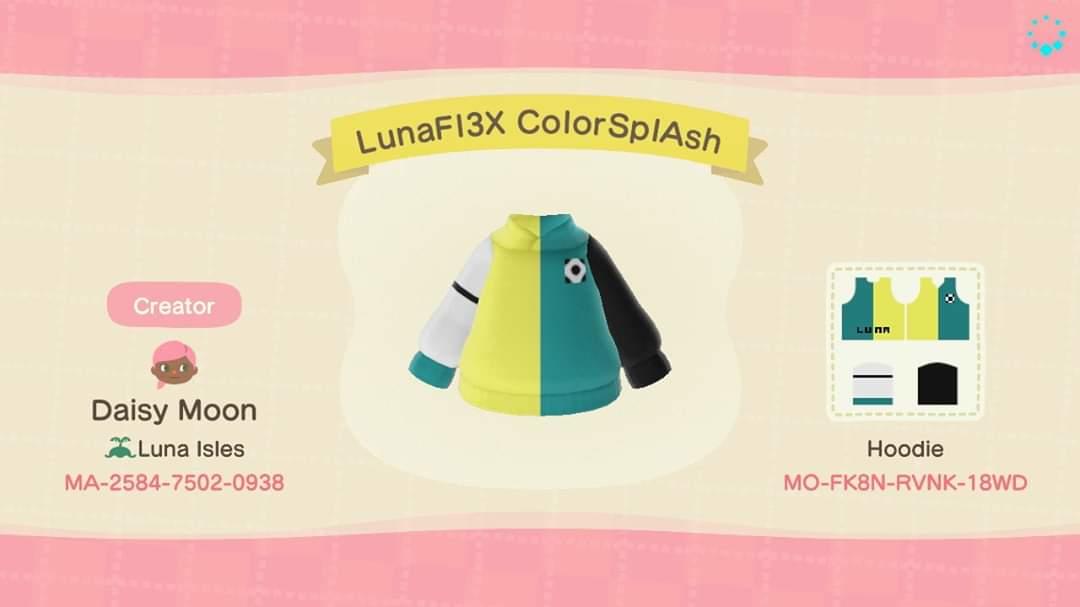 Animal Crossing Design Code: MO-FK8N-RVNK-18WD LunaFlex ColorSplash