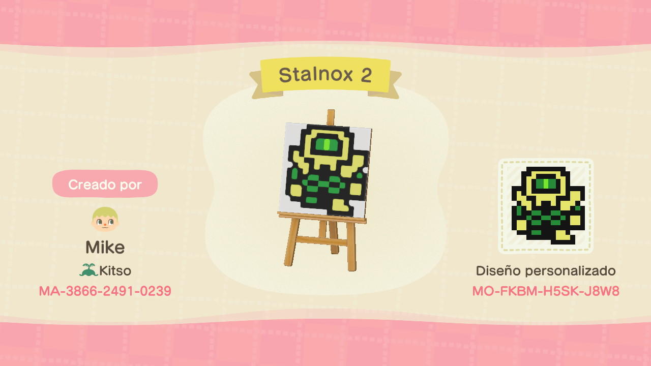 Animal Crossing Design Code: MO-FKBM-H5SK-J8W8 Stalnox (Zelda)