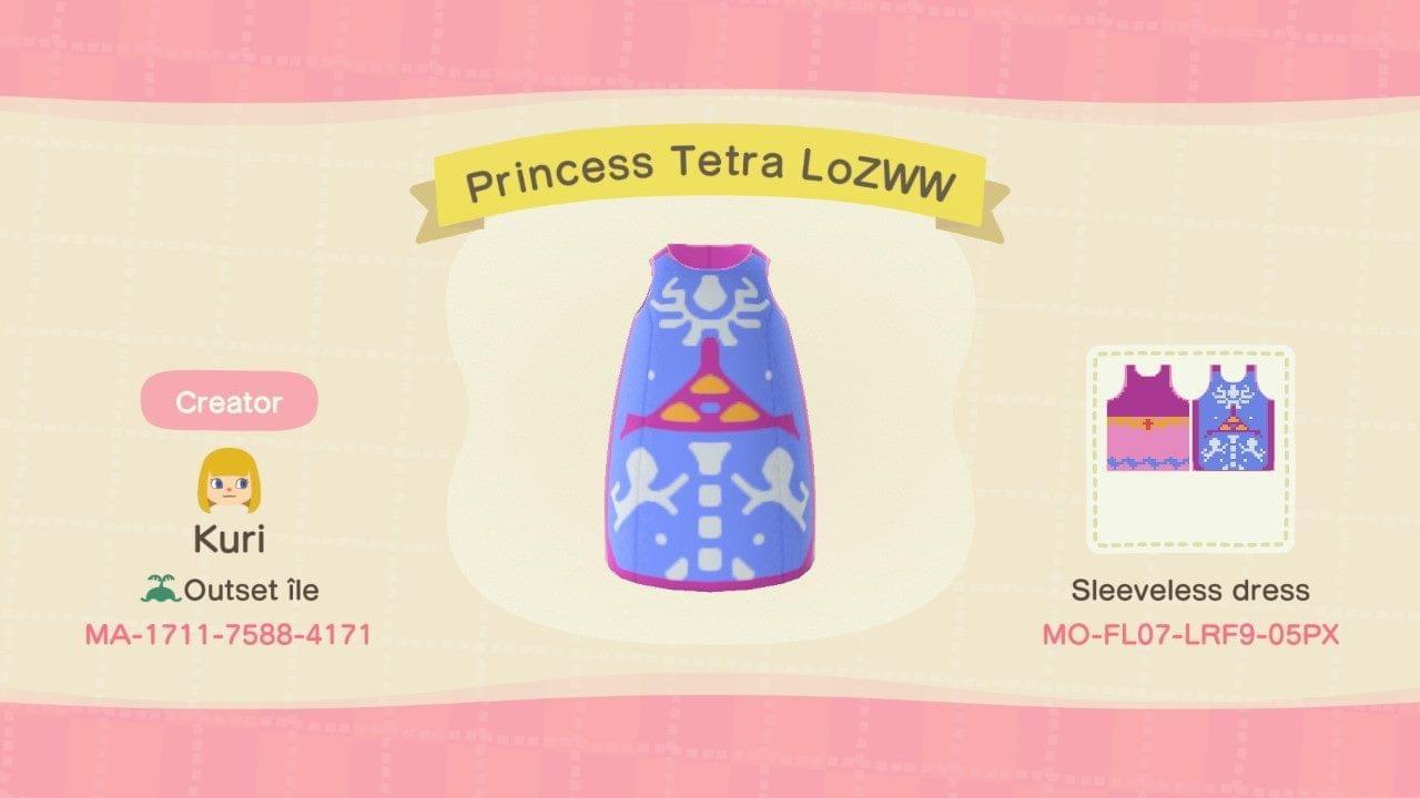 Animal Crossing Design Code: MO-FL07-LRF9-05PX Princess Tetra LoZWW