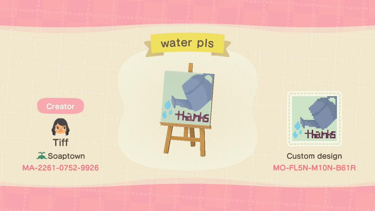 Animal Crossing Design Code: MO-FL5N-M10N-B61R water pls