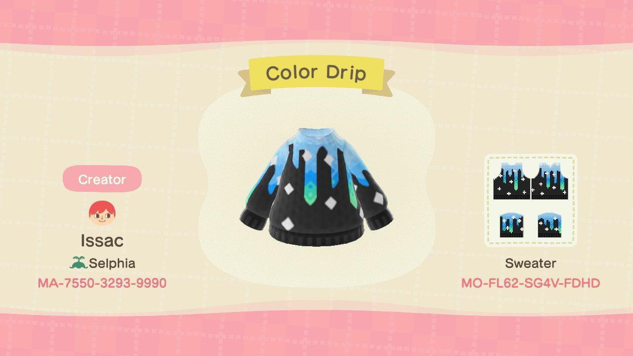 Animal Crossing Design Code: MO-FL62-SG4V-FDHD Color Drip